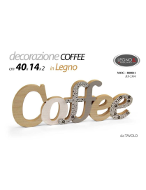 DECORAZIONE LEGNO COFFEE 40x14cm