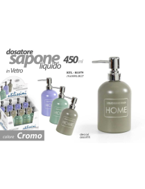 DOSATORE SAPONE LIQUIDO IN VETRO TONDO 450ml