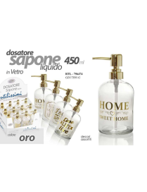 LIQUID SOAP DISPENSER IN TRANSPARENT GLASS 450ml