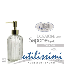 DOSATORE SAPONE LIQUIDO IN VETRO TONDO 400ml