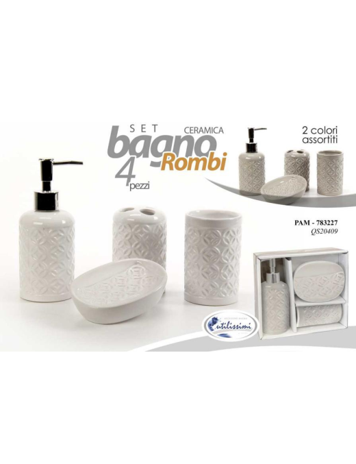 SET 4pezzi ROMBI LINEA BAGNO