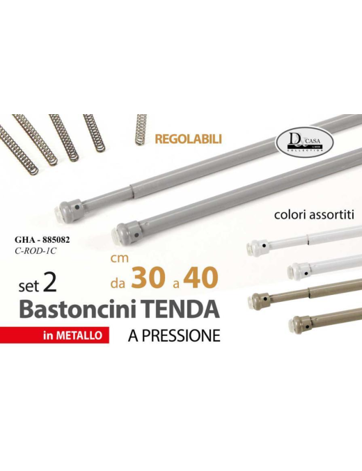 ASTA TENDA  30-40cm 2pezzi IN METALLO