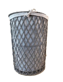 ROUND GRAY 3-piece LAUNDRY HOLDER