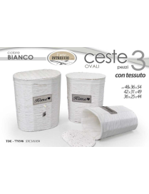 PORTABIANCHERIA 3pezzi OVALE BIANCO