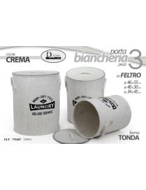 PORTABIANCHERIA FELTRO TONDO 3pezzi CREMA