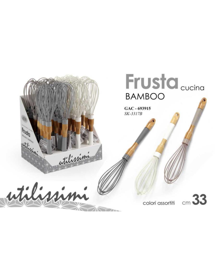 FRUSTA DA CUCINA 33cm SILICONE E BAMBOO