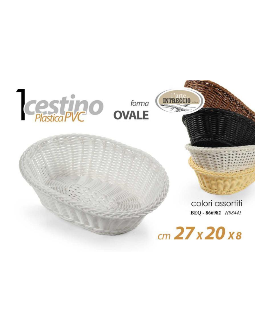 CESTINO OVALE PLASTICA PVC 27x20cm
