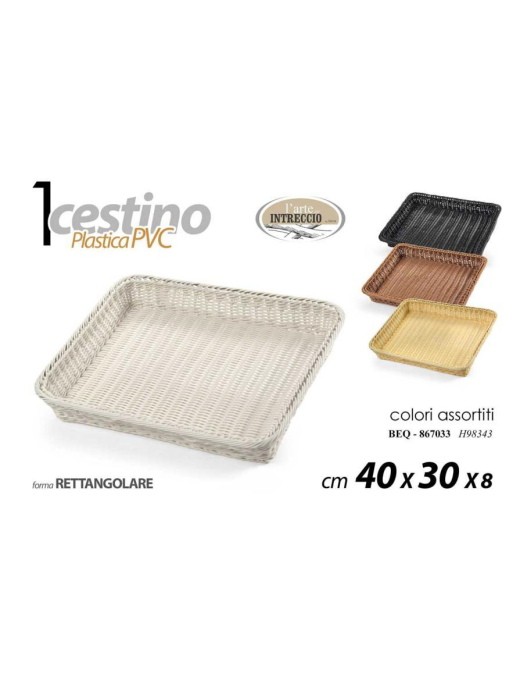 VASSOIO RETTANGOLARE PLASTICA 40x30x8cm