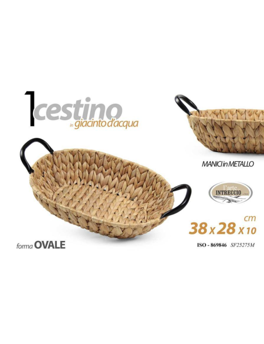 CESTINO GIACINTO OVALE 38x28cm