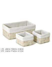 CESTE RETTANGOLARE RATTAN BEIGE 3 PEZZI