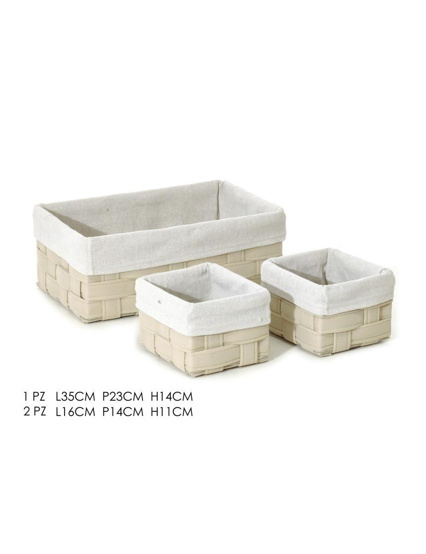 CESTE RETTANGOLARE RATTAN BEIGE 3 PEZZI