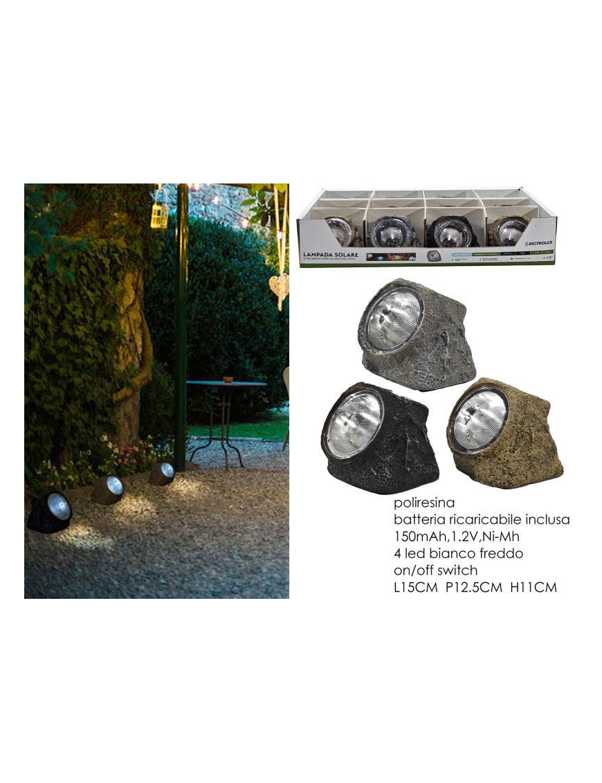 SOLAR STONE LAMP 11cm