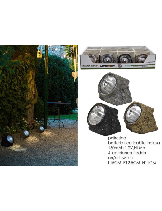 SOLAR STONE LAMP 11cm