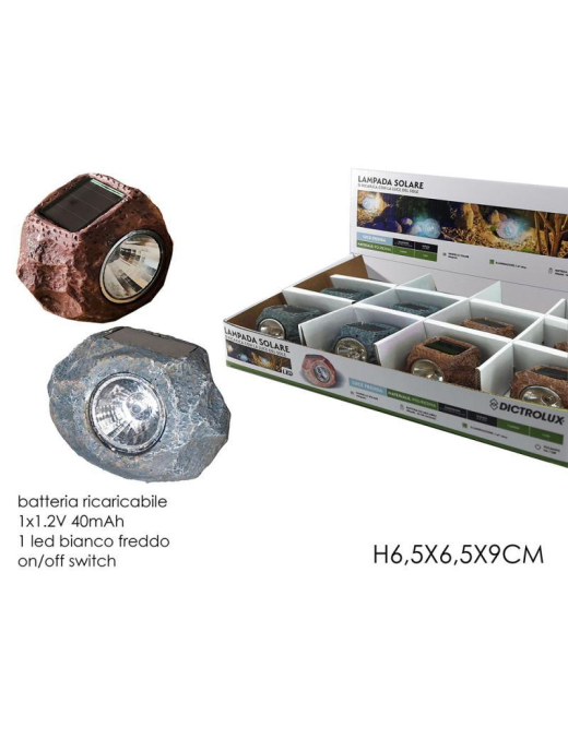 STONE SOLAR LAMP 9cm
