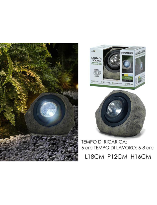 SOLAR STONE LAMP 16cm
