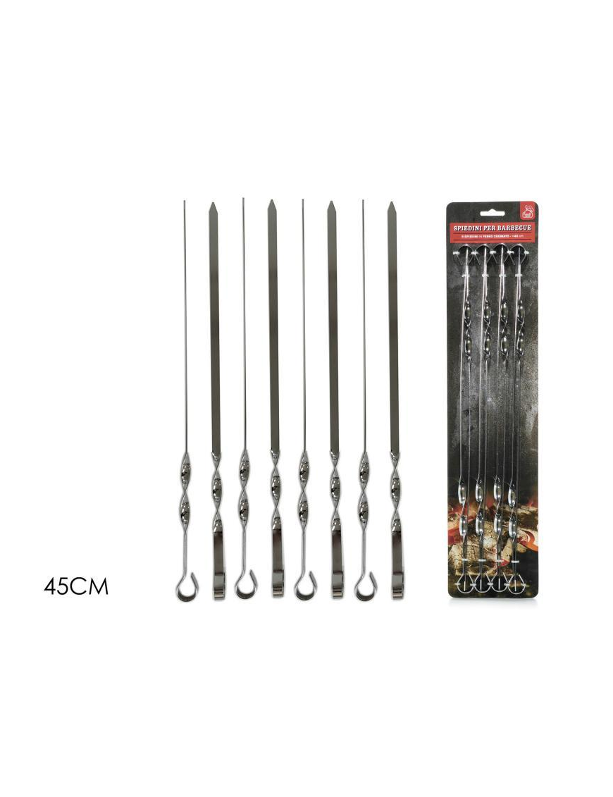 SPIEDINI CROMATI 8pezzi 45cm