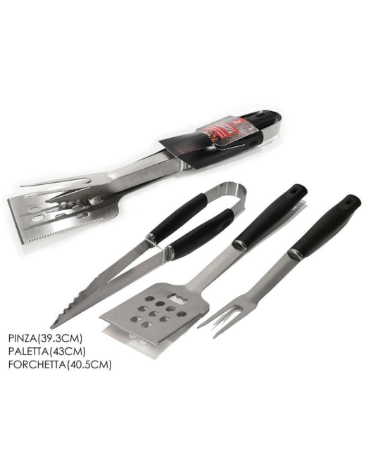 BARBECUE ACCESSORIES 3 pieces PLASTIC HANDLE