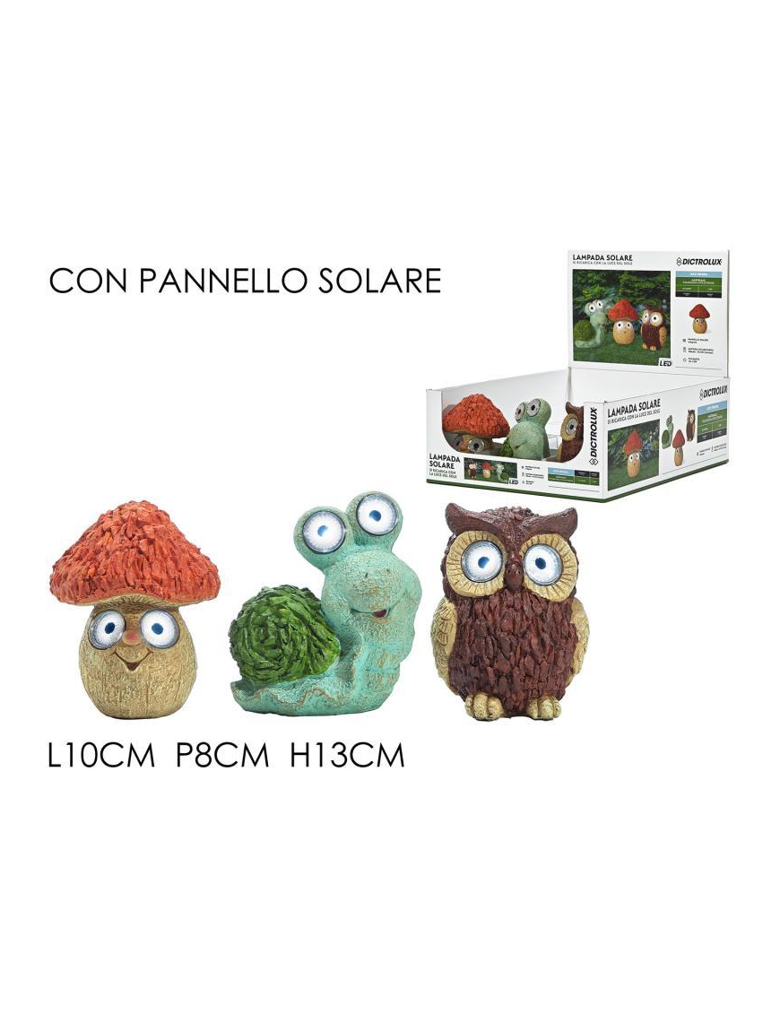 LAMPADA SOLARE 13cm SOGGETTI ASSORTITI