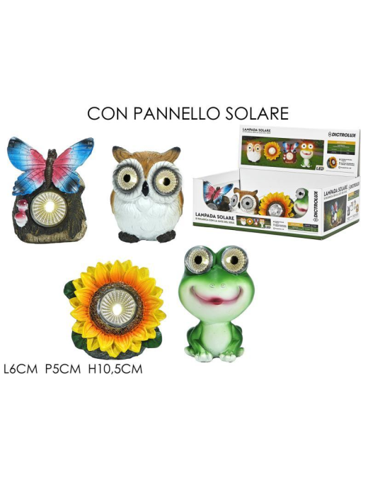 SOLAR LAMP 10cm ASSORTED SUBJECTS