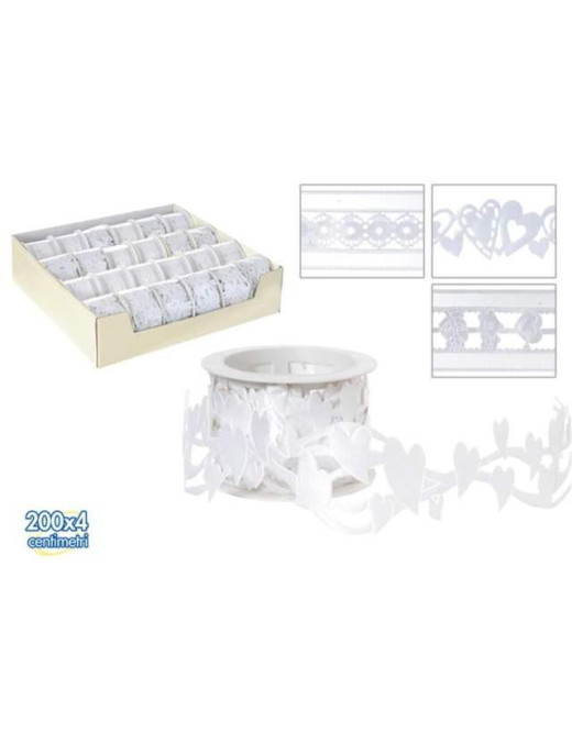 NASTRO 2mx4cm BIANCO RICAMATO 4AS 5721$$