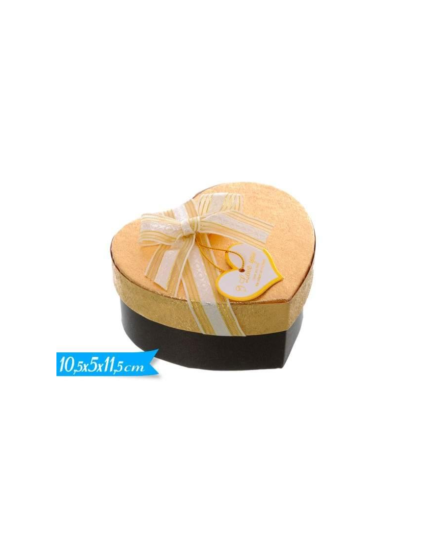 SCATOLA CUORE  ORO 10x5x11