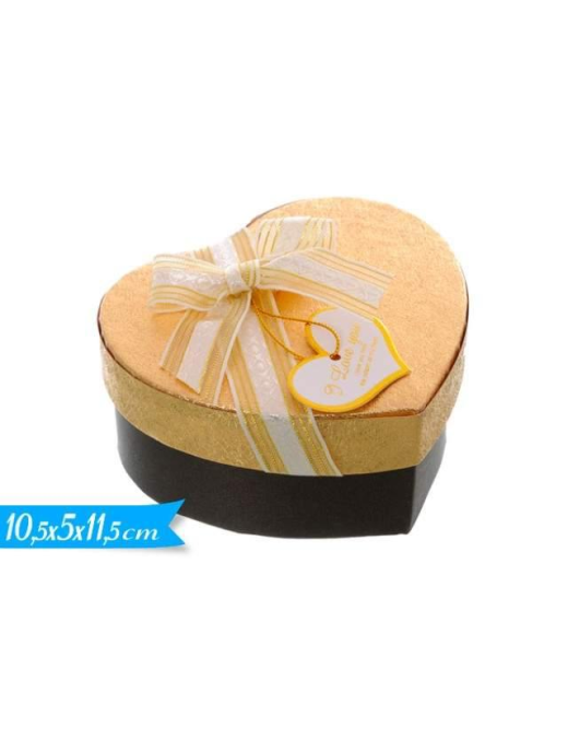 SCATOLA CUORE  ORO 10x5x11