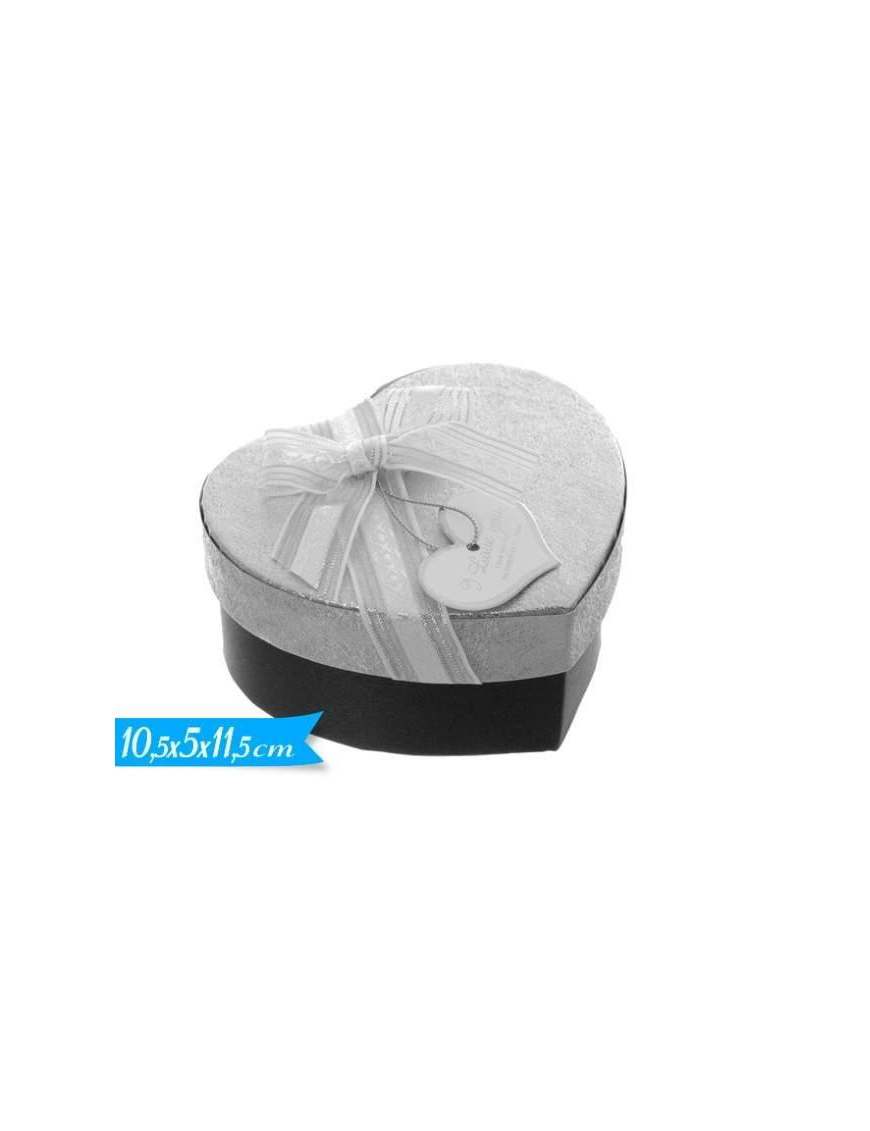 SCATOLA CUORE  ARGENTO 10x5x11