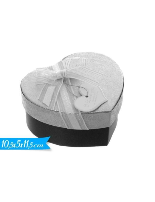 SCATOLA CUORE  ARGENTO 10x5x11