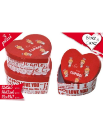 SCATOLA CUORE CUPIDO 3pezzi