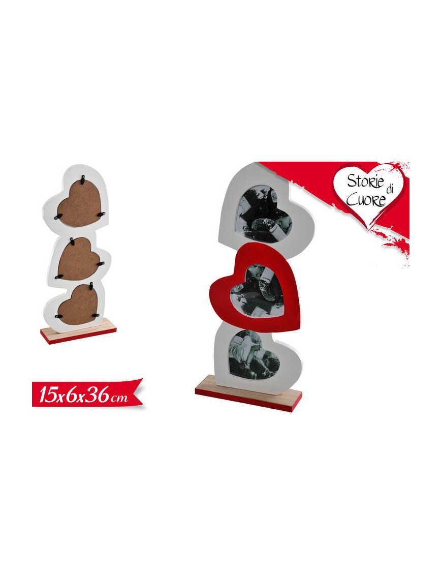 3-Seater HEARTS PHOTO FRAME 15x6x36cm