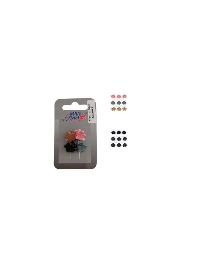 PINZETTA COLORI ASSORTITI  FIORE 4pezzi