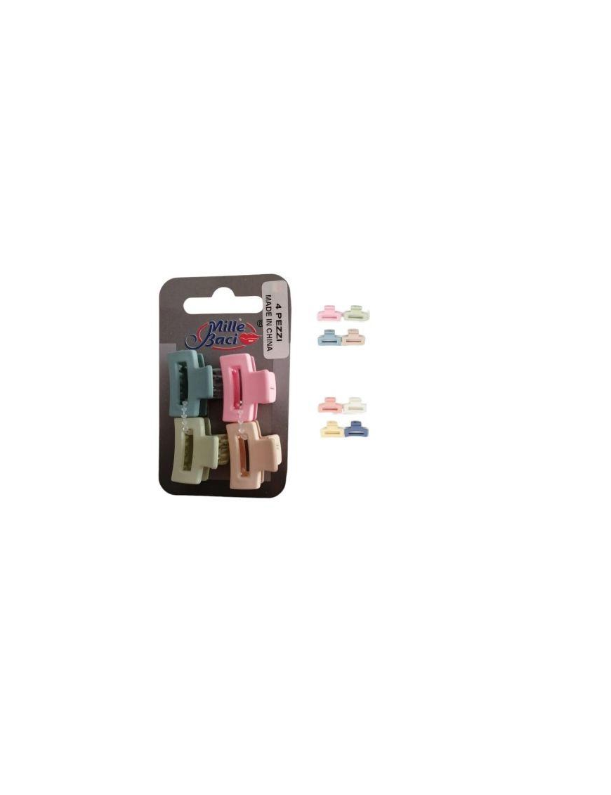 PINZETTA COLORI ASSORTITI  RETTANGOLARE  4pezzi
