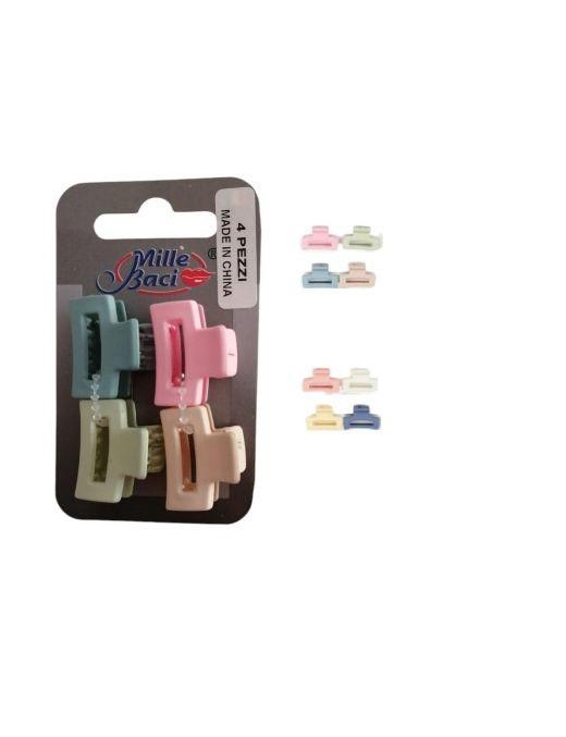 PINZETTA COLORI ASSORTITI  RETTANGOLARE  4pezzi