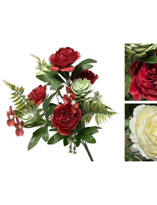 MAZZO ARTIFICIALE  RANUNCOLO 35cm 2 COLORI ASSORTITI