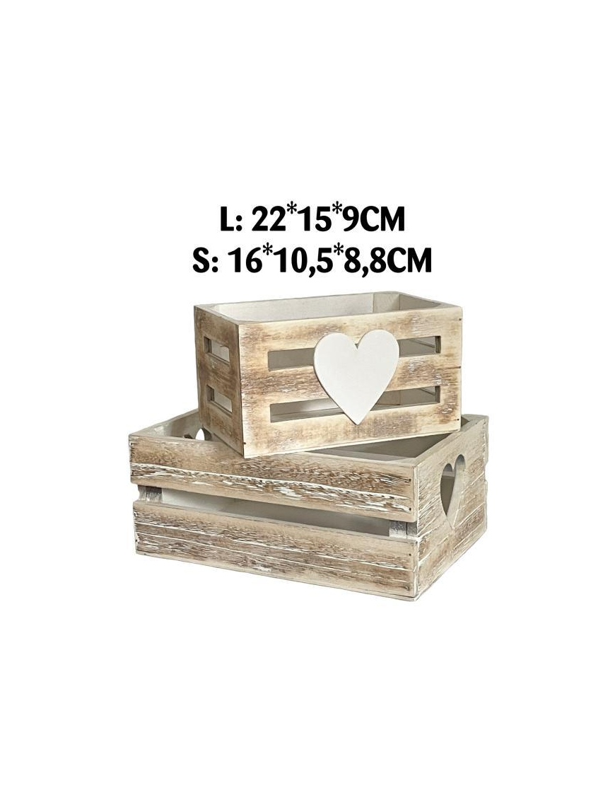 CASSETTA LEGNO CUORE  NATURALE 2pezzi