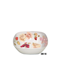 PINK FLOWERS LINE SQUARE SALAD BOWL 16cm