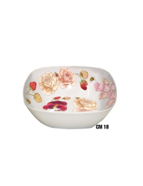 PINK FLOWERS LINE SQUARE SALAD BOWL 18cm