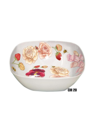 PINK FLOWERS LINE SQUARE SALAD BOWL 20cm