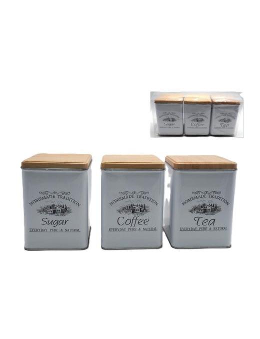 SQUARE TIN CAN 3 pieces
