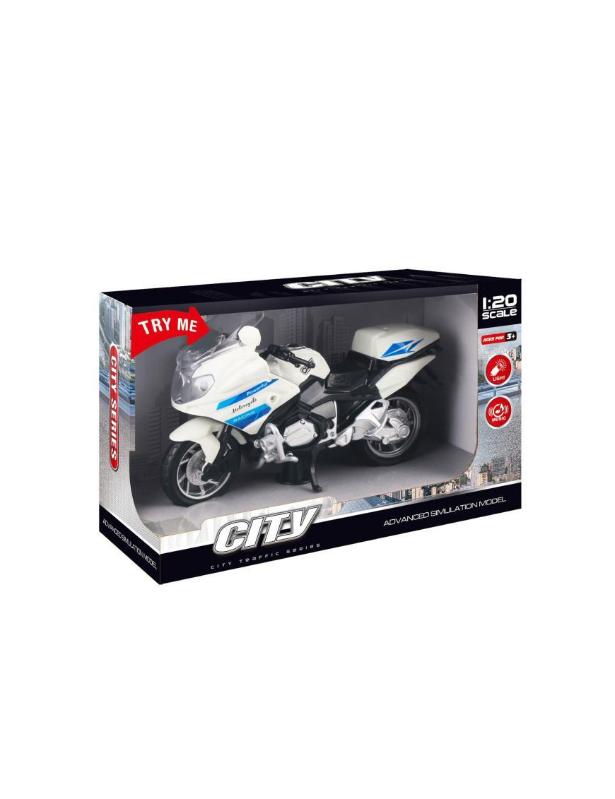 MOTO DA STRADA CON LUCE E SUONI IN SCALA 1:20