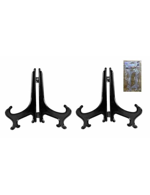 BLACK PLASTIC PLATE HOLDERS 2 pieces 17cm