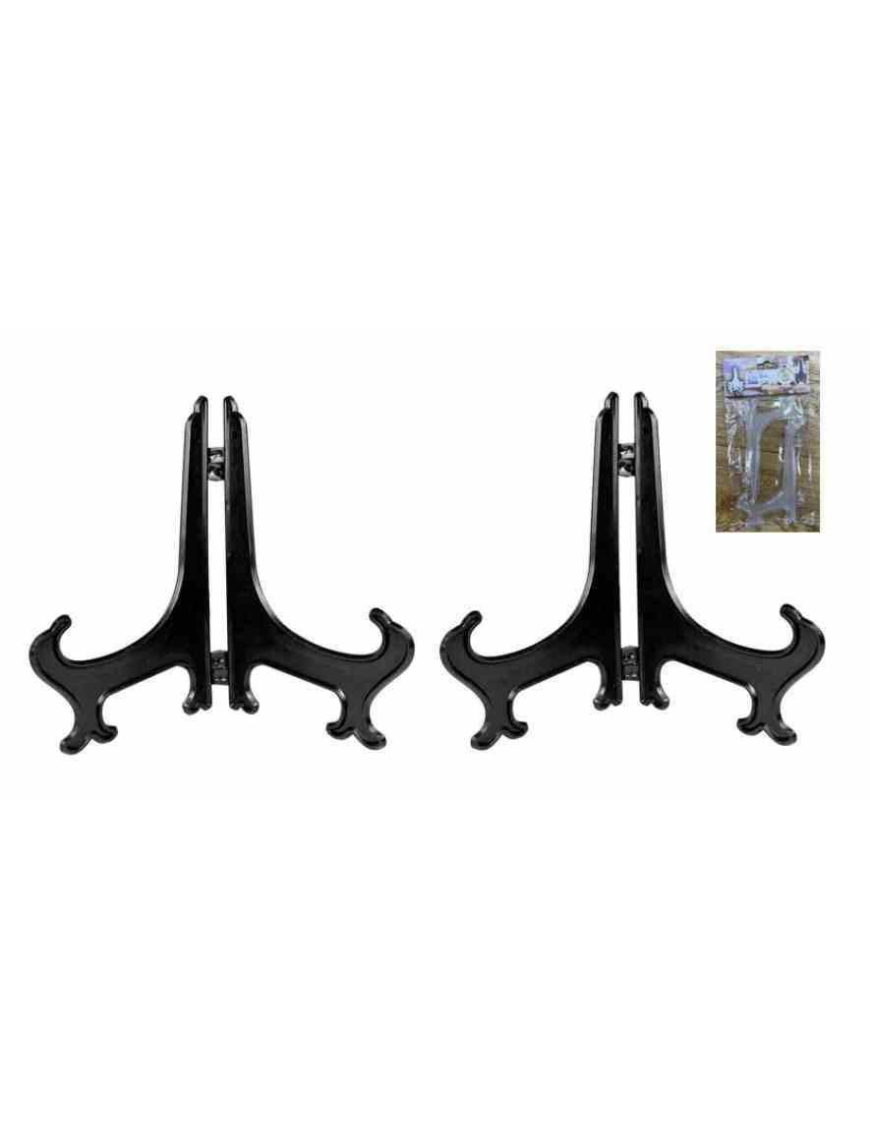 BLACK PLASTIC PLATE HOLDERS 2 pieces 22cm