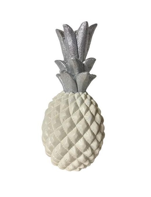 WHITE/SILVER PINEAPPLE ENTO 32cm