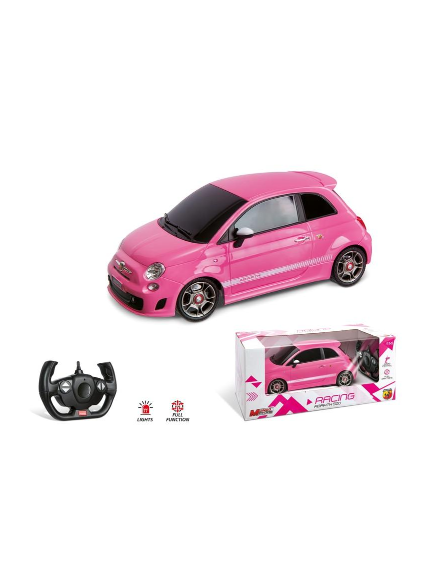 ABARTH 500 ROSA RADIOCOMANDATA IN SCALA 1:14