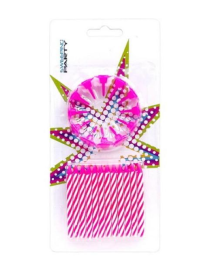 CANDLES W/ SUPPORT 24PCS ROSA 2887