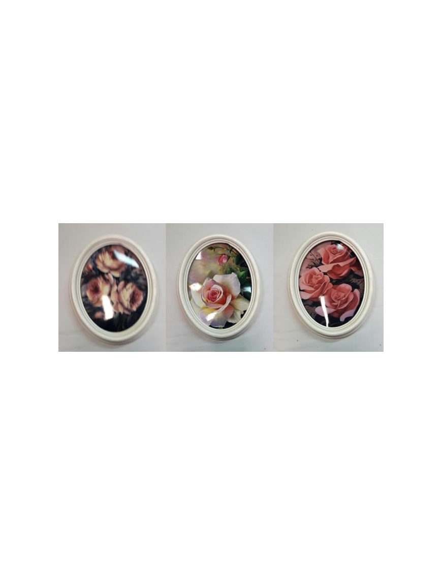 PICTURE FRAME LARGE OVAL FLOWERS