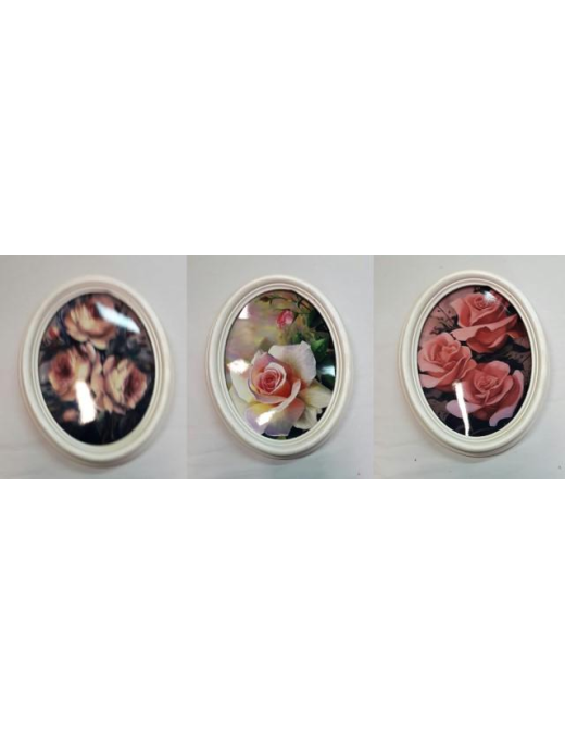 PICTURE FRAME LARGE OVAL FLOWERS