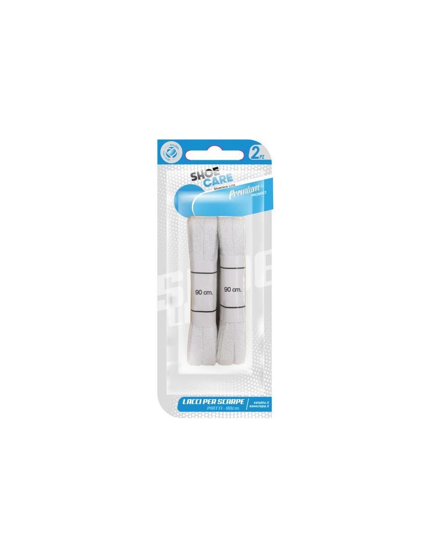 WHITE FLAT LACES 2 pieces 90cm