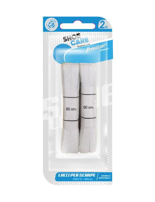 WHITE FLAT LACES 2 pieces 90cm