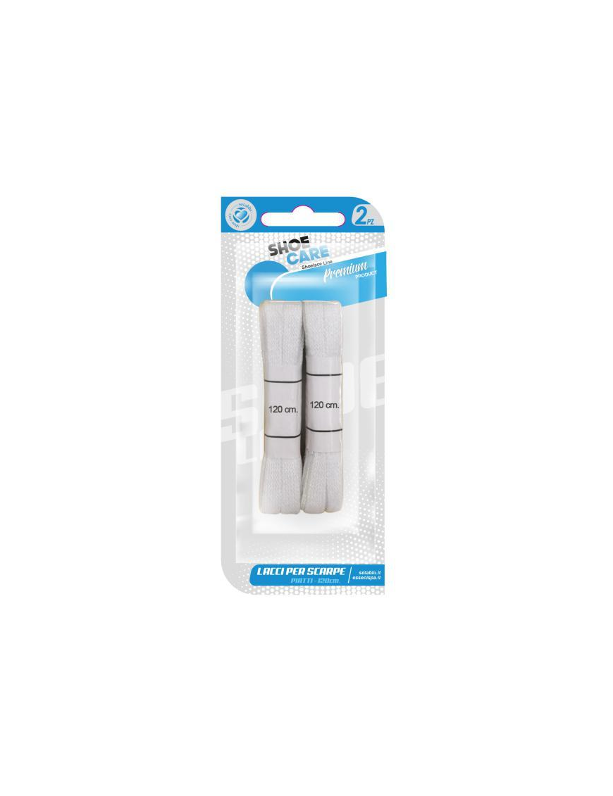 WHITE FLAT LACES 2 pieces 120cm